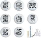 잼잼 8개 세트 1.5인치 세라믹 캐비닛 노브 빈티지 가구 손잡이 재미있는 세탁실 서랍 및 당김 : 반하다브릿지