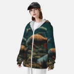 NCMDNWOOK 햇빛 보호 후디 셔츠 물고기 수영복 UPF 50+ 롱 슬리브 아웃도어 래쉬 가드 남성용 Black Small : 프롬픽스