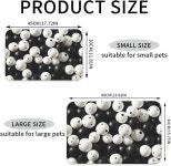 음식용 애완동물 사료 매트 흡수성 개 블랙 앤 화이트 닷 미끄럼 방지 매트에는 그릇 매트와 고양이용 물용 퀵 드라이 펫 플레이스 매트가... 