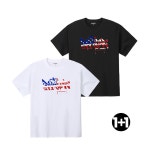 [2PACK]  1+1 USA 랩스타 라운드 반팔 티셔츠 S0286 : 그루브스텝