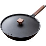 12287430 깊은 후라이팬 볶음 냄비 깊은프라이팬 32cm 무도장 철냄비 경량 중화냄비 한손 방청 손질이 간편함 고열 효율 균일한 열전도 IH... 