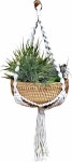 실내 또는 실외 탈부착 보호 장식 8.7인치 걸이 건조 마크라메 라탄 로프. 바구니 가능한 보관 화분 식물 27.6인치 꽃용 카 : 찬스플로운