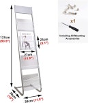 매거진 랙 스틸 브로셔 디스플레이 스탠드 포켓 4개 커머셜 쇼 뱅크 홀 스쿨 박람회 문서 보관 홀더-L 모양 조립하기 쉬운 제품 (색상: 실버)... 