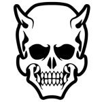 덕우 ONI SKULL 스티커 해골 반사 데칼 1개 캐릭터스티커 : 덕우몰