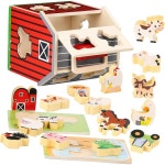 선물 봉제 용 목재 농장 놀이기구 둥근 가공 사용 연령별 교육 손가락 운동과 언어 발달 촉진 실내·외에서 다용도로 즐길 수 있는 창 : 신우공일