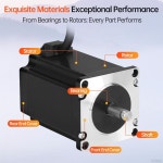 YEJMKJ 3팩 네마 23 스테퍼 모터 2상 1.8° 2.2Nm(311.55온스·인치) 고토크 바이폴라 82mm 4.0A 0.6ω 4-리드 샤프트 21mm φ8mm 57... 