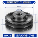 프렌다 2pcs 2ak46-7/8 더블 그루브 V 벨트 풀리 4.45 x 7/8 주철 고정 보어 7/8인치 내경 외경 4.45인치 a 3l 및 4l (A Ax) 벨트용... 