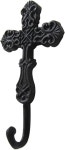 레트로 크로스 모양의 주철 벽걸이 농장 집 액센트 수제 거친 홈 가든 벽 장식 금속 랙(색상: 앤티크 블랙 사이즈: 10x19cmH) : 캐치붐