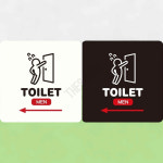 화장실남자안내판 toilet MEN 왼쪽 부착형 정사각안내판 22x22cm 화이트 : 감사슈2