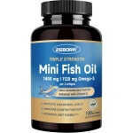 제보라 트리플 스트렝스 미니 오메가-3 피쉬 오일 1400mg - rTG 오메가 3 초고강도 심장, 뇌, 눈, 피부 및 에너지 건강 지원 지방산 EPA, DHA... 