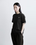FRED PERRY 프레드페리 메쉬 카프 피케 반팔 티셔츠 여성용 g2167 : 보더플로우