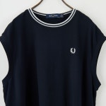 FRED PERRY 프레드페리 시어 팁라인 노스리브 티셔츠 G2175 여성용 상의 2026SS 네이비 : 레어바이브
