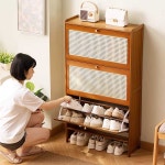 라탄 신발장 수납장 캐비닛 수납 선반 좁은 우드 틈새 17x50cm 내추럴 : 포유어스 쇼핑몰