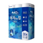 부자되는집 도톰한 3겹 데코 엠보싱 두루마리 화장지 휴지 30롤 생활용품 집들이선물 : 송원유통
