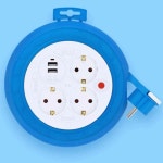 홈템방 멀티탭 릴선 3구 USB 2포트 3M 블루 진기선연장 전기릴선 : 홈템방2