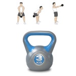 일반 여성 케틀벨 3kg 웨이트 초급자용 근력 집에서 유산소운동 홈트레이닝 기구 가정용 전신운동 : 수수랜드월드