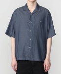Bshop 비샵 짧은팔 오픈칼라 셔츠 남성용 시어 인디고 : 오프라인즈