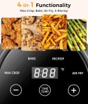 Oylus 4-in-1 휴대용 유리 에어프라이어 - 뚜껑이 있는 1500W 4.2QT 및 1.6QT 듀얼 용기 무독성 400°F 정밀 열 최대 크리스프 | 베이크... 