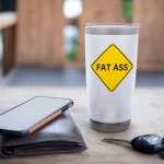 뚱뚱한 엉덩이 사인 선물 스테인리스 단열 텀블러 White 20 Ounces : 유엠디원