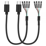 XMSJSIY USB-C to 4핀 헤더 마더보드 어댑터 케이블 22AWG 5V/3A USB 타입-C 수 플러그 - 0.1인치/2.54mm 피치 연장 전원 코드 30CM... 
