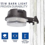테라슨 LED 반 라이트 황혼에서 새벽까지 포토셀 55W 7500LM 5000K 일광 500W 백열전/200W HID 교체 마당 차고 농장 현관을 위한 내후성... 