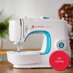 97개의 스티치 리케이션 LED 조명 및 1단계 버튼홀이 있는 SINGER M3300 경량 휴대용 재봉틀 | 수선 재봉에 사용됨 : 도비아울렛