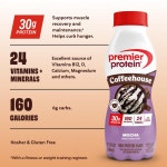 Premier Protein 커피하우스 모카 프로틴 쉐이크 30g 단백질 11.5fl oz 12개입 : 빌리언상점