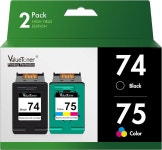 74 75 잉크 카트리지 콤보 팩 CC659FN CB335WN OfficeJet J5700 J6400 포토스마트 C4200 C4300 C4500 C5500 D5300 2팩용 : 베르티코
