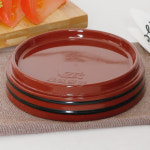 서경 칠기 멜라민 그릇 일식 단무지 반찬 소바 모밀 접시 9.4cm, 라인레드 : 카페에떼르