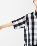 fred perry 프레드페리 모노크롬 체크 셔츠 여성용 오픈칼라 상의 G9193 : 삼비비 컬렉션