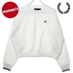 Fred Perry 티핑 스웨트셔츠 G1148-129 FW25Q4 여성 크롭드 긴팔 SNOW-WHITE : 바이바이하루