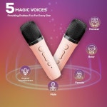 미니 노래방 기계 KTV 무선 마이크 2개 고음질 (핑크 2 ) Pink - 2 Mics : 레온티스