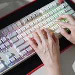 RGB 기계식 키보드 게이밍 컴퓨터 PC방 조명 타자 레트로 : 그레이스투투