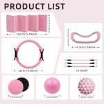 18PCS 얼티밋 홈 필라테스 서클 키트 매직 링이 포함된 전문 장비 세트 전신 토닝 여성용 볼 & 요가 매트 코어 근력을 위한 휴대용 운동... 