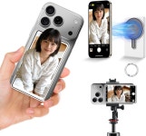 셀카 모니터 4K/1080P 미러링 17과 호환 안정적인 2.4G/5G WiFi 연결 고화질 디스플레이 164.4피트(50m) 지원 스피커 99 /안이드 white... 