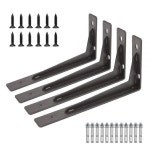 6cm(6 x 14인치) 튼튼한 선반 브래킷, 가정 창고 차고 농장용 벽 선반 브래킷, 블랙 파우더 코팅 스틸, 나사 포함 금속 선반 지지대 : 구천산... 