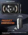MGLLIGHT 4x6 인치 LED 헤드라이트 4pcs DOT 승인 고/저빔 턴 시그널 라이트 H4651 H4652 H4656 H466668 H6545 H4642 켄워스 트럭 및... 