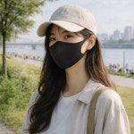 스마티언 숨쉬기 편한 슬림핏 새부리형 신축성 있는 빨아쓰는 연예인 패션 마스크 블랙 12.5 X 17cm : 가성비 스카이