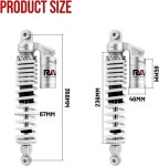 RKV86 조절 가능한 368mm 전면 공기 충격 흡수기 알루미늄 소재 CNC 공정 야마하 밴시 350 YFZ350 1991-2006에 적합 For White Front... 