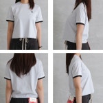 FRED PERRY 프레드페리 볼드 팁 티셔츠 봄여름 여성용 면 폴리우레탄 네이비 다스키블루 10사이즈 g2179 : 도모재팬
