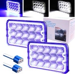 저희 최고의 4x6 인치 LED 조명 H4656 H4666 고/저/헤일로 링 밀폐 빔 램프 6x4 (W900 S10 H4 플러그 H4651 H4652 H6545) blue : 더레브몰