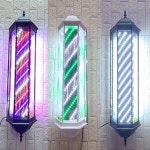 led 미용싸인볼 레트로 미용실회전간판 바버샵 인테리어 이발소사인볼 네온사인 : 새론데이마켓