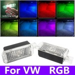 LED 자동차 RGB 풋웰 램프 분위기 조명 VW 샤란 7N 투아렉 7P 7L 파사트 CC B5 B6 B7 B8 B9 아테온 골프 6 7 MK6 액세서리 2PCS... 