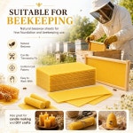 양초 만들기용 30Pc 밀랍 시트 꿀벌 프레임용 천연 왁스 파운데이션 DIY 만들기 키트 벌집 꿀용 시트(16.34 x 7.68 인치) : 이봉지