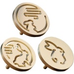 3개 세트 향 봉인 토끼 몰드 별자리 제작기 황동 타쿠카 도장 2.4인치 6cm 초보자용 DH6001348 : 현앤그레이스