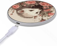 장미 무선 충전기 USB 케이블 및 LED 표시기 패션 매트가 포함된 10W Qi 인증 고속 충전 패드 모든 지원 휴대폰용 휴대용 충전소 : 스마일원스