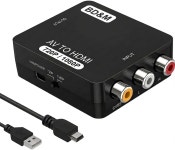 BD&M RCA에서 HDMI 변환기 AV에서 어댑터 1080P 복합 CVBS 비디오 오디오 키트 N64 Wii PS2 Xbox VHS VCR Converter (Unit Only)... 