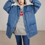 리바이스 숏코트 A0744-0000 블루, XS : POIZON공식온라인스토어