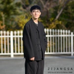 [24006] 선염 잔골 누비 V 자켓 / 겨울 오버핏 생활한복 절복 지장사 : 지장사