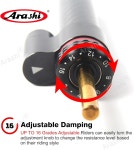 Arashi Motorcycle Steering Damper Stabilizers for GSXR 600 750 000 300 Hayabusa CBR600RR CBR292RR : 잴리오션